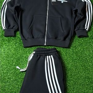 Black Track Suit with White Stripes